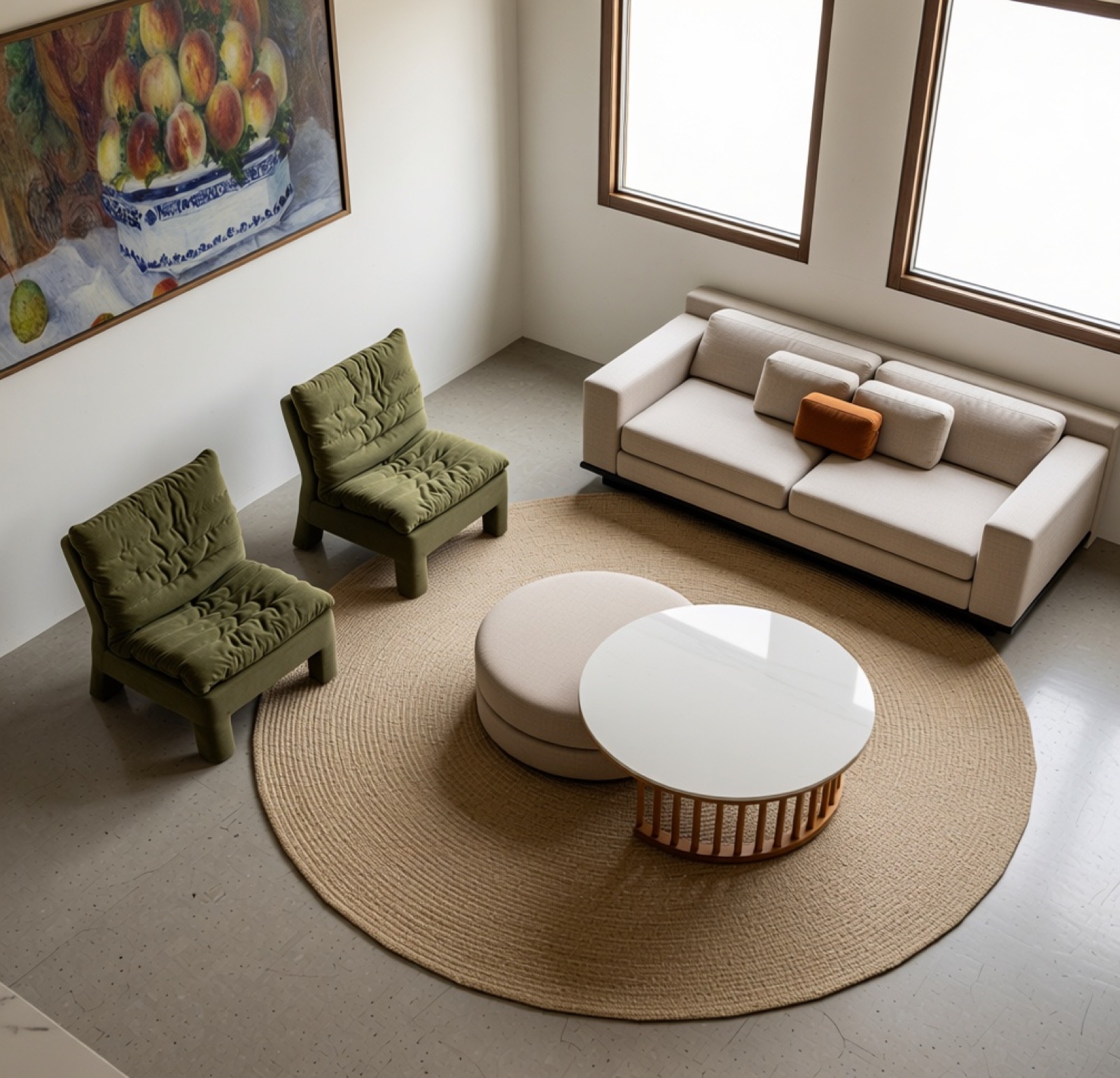 Render de una sala desde arriba