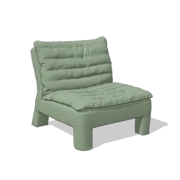 Silla sala Gio, 73 × 73 × 84. El modelo 3D real, girando